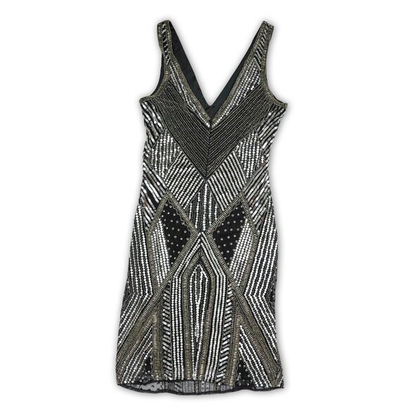 Parker Black Cocktail Dress - Sequined, Size 2 - Picture 1 of 2